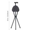 250lbs Load Tripod Cane Chair,0.6lb Lightweight Elderly Crutches,Aluminum Crutches Foldable Tripod Chair Seat Stool,Rubber Foot Pad Anti-Slip,Collapse Elderly Cane view 3