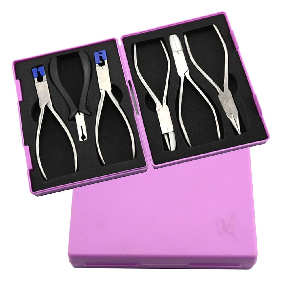 NICHOY Glasses Tool Pliers Repair Set,Professional Eyeglasses Pliers Set,Adjusting Eyeglass Arms Frame Optician Plier Set,Rimless Repair Disassembly Glasses Frames(Color:,Size:a Set)