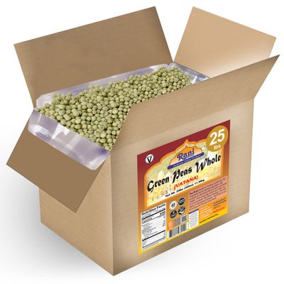 Rani Green Peas Whole, Dried (Vatana, Matar) 400oz (25lbs) 11.36kg Bulk Box ~ All Natural | Vegan | Gluten Friendly | Product of USA