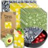 Organic Beeswax Wrap - Reusable Food Wrap Set, 9 Pack - 1L, 5M, 3S Flower Patterns - Sustainable, Sandwich Storage view 1