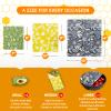 Organic Beeswax Wrap - Reusable Food Wrap Set, 9 Pack - 1L, 5M, 3S Flower Patterns - Sustainable, Sandwich Storage view 3
