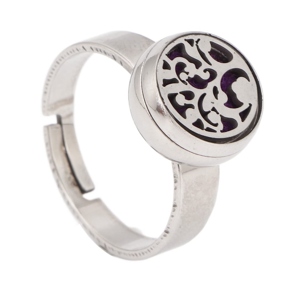 Aromatherapy Finger Rings, Essential Oil Diffuser Rings for Women Stainless Steel Essential Oils Fashion Portable Mini Essential Oil Finger for Women Girls (R36-7)