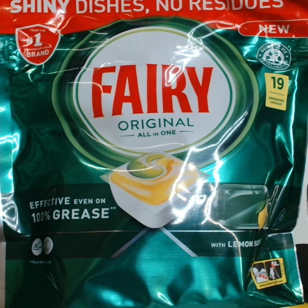 Fairy Original All-In-1 Dishwasher Tablets Lemon, 95 Tablets (5x19), Effective Even On Dried-On Grease