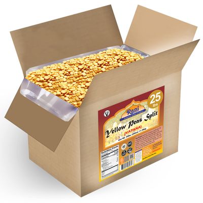Rani Yellow Peas Split, Dried (Vatana, Matar) 400oz (25lbs) 11.36kg Bulk Box ~ All Natural | Vegan | Gluten Friendly | Product of USA