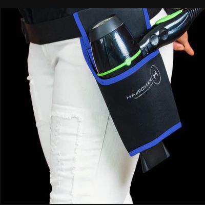 HAIROMAX Salon Hair Dryer Holder, Blow Dryer Holster Belt (Left Side, Blue)