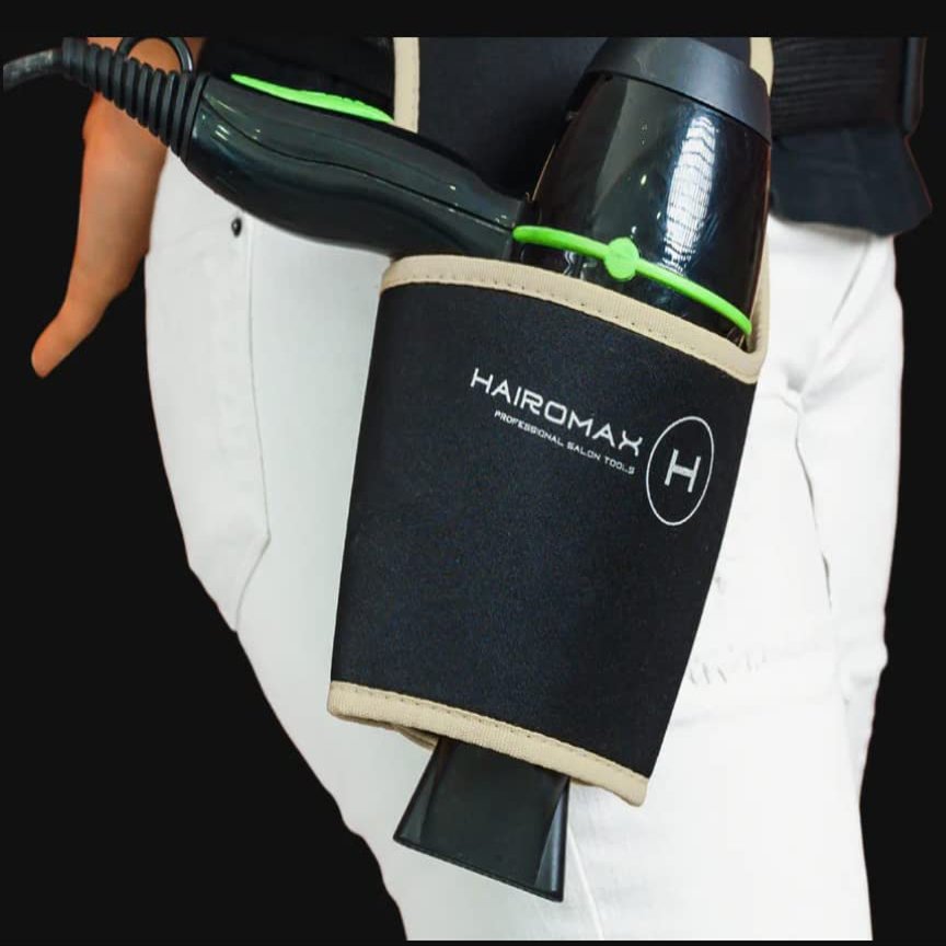 HAIROMAX Salon Hair Dryer Holder, Blow Dryer Holster Belt (Right Side, Beige)