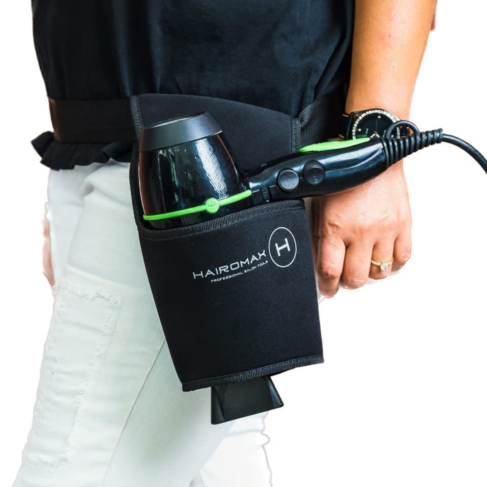HAIROMAX Salon Hair Dryer Holder, Blow Dryer Holster Belt (Left Side, Black)