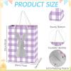 12 Pcs Easter Gift Bags with Handle Rabbit Shape Paper Bags with Window 9x7x4" Bunny Easter Treat Bags Buffalo Plaid Green Blue Purple Pink Goodie Bags Candy Bag for Kids Easter Party Gift Wrapping view 2