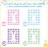 12 Pcs Easter Gift Bags with Handle Rabbit Shape Paper Bags with Window 9x7x4" Bunny Easter Treat Bags Buffalo Plaid Green Blue Purple Pink Goodie Bags Candy Bag for Kids Easter Party Gift Wrapping view 3