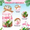 40 Pcs Flamingo Candy Bag Hawaiian Flamingo Treat Bags Tropical Pink Flamingos Candy Goodies Plastic Drawstring Gift Bag Summer Tropical Bag for Birthday Party Wrapping Snack Wedding Baby Shower view 3
