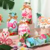 40 Pcs Flamingo Candy Bag Hawaiian Flamingo Treat Bags Tropical Pink Flamingos Candy Goodies Plastic Drawstring Gift Bag Summer Tropical Bag for Birthday Party Wrapping Snack Wedding Baby Shower view 4
