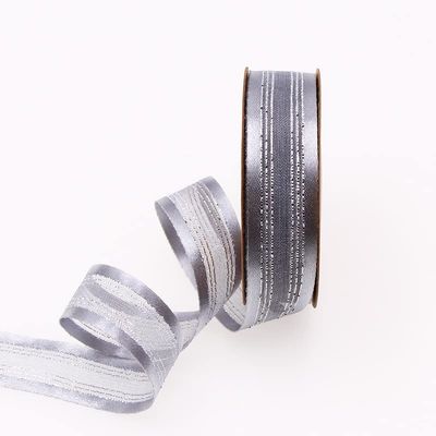 YASECO 10 Yards/Roll 20mm Bilateral Satin Ribbon with Gold Sliver Edge Jacquard Organza Ribbons Suitable for Wedding Decoration Gift Wrapping Decorate Lace (Color : Sliver, Size : 20mm)