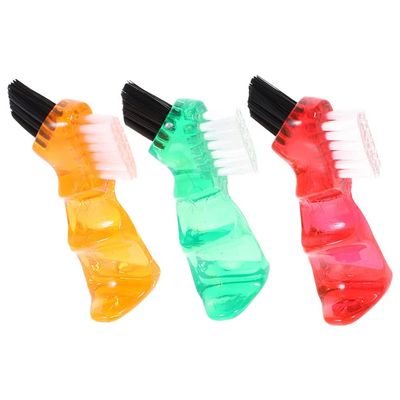 Healeved 3pcs Cleaning Brush Toothbrush Ergonomic Handle Toothbrush Portable for False Cleaning