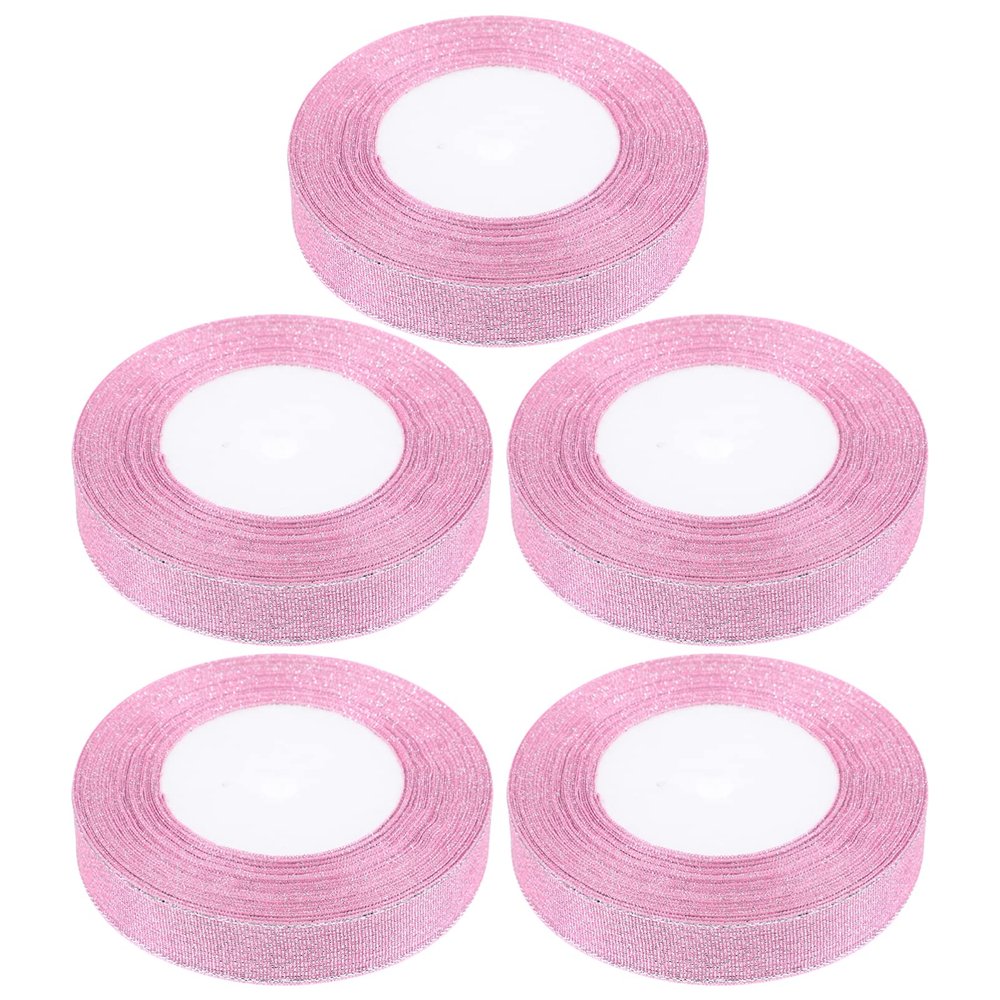 Ciieeo 5rolls Decorative Ribbon for Wrapping Wide Craft Ribbons for Showers Themed Parties and Holiday Decor and Easy to Shape