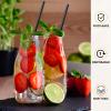 Hoolerry 2000 Pcs 8 Inch Plastic Straws Disposable Individually Wrapped Drinking Straight Long Straws, 0.24" Wide, for Hot and Cold Beverages (Black) view 2