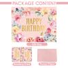 13" Large Happy Birthday Gift Bag with Card and Tissue Papers, Handles Floral Design for Women Girls Birthday Party (13" Pink) view 4