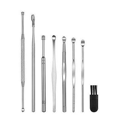 COHEALI 8pcs Stainless Steel Ear Wax Ear Cleaning and Easy to Use Portable Cleaner Tools for Adults Skid Resistant Design