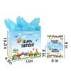 13" Large Watercolor Dinosaur Birthday Gift Bag for Boy Kids with Card and Tissue Papers (13" Blue) view 2