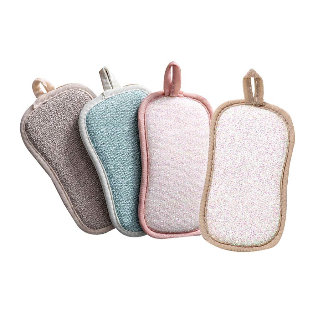 Multi-Purpose Scrub Sponges for Kitchen by Non-Scratch Microfiber Sponge Along with Heavy Duty Scouring Power