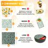 Beeswax Wrap, 9 Pack Eco-Friendly Beeswax Wraps for Food Storage, Organic, Sustainable, Beeswax Food Wraps, Zero Waste Reusable Food Wrap Beeswax Paper 1L, 3M, 5S Plants Pattern Sandwich Wrappers view 3