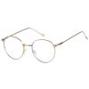 ANDWOOD Blue Light Blocking Glasses Women Men Computer Small Face Clear Bluelight Blocker Metal Frame Round Gold view 2