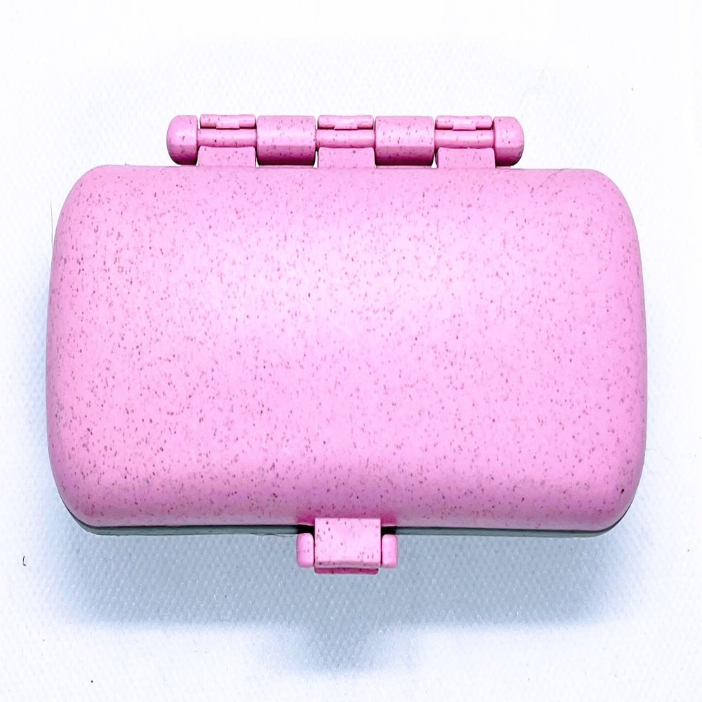 Amazon TMDF Travel Pill Organizer with 8 Compartments Moisture Proof Pill Box Daily, Weekly and Monthly Medicine Organizer Pocket Size Pill Dispenser (Pink)