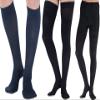 (3 Pairs) Made in USA - Circulating Dress Compression Socks 20-30mmHg for Men & Women - Knee Hi Firm Support Stockings for Nursing Travel Flight Work - Navy & Black & Black view 1