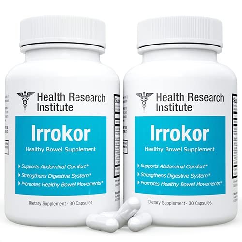 (2 Pack) Irrokor Healthy Bowel Support-Health Research Institute-60 Capsules-Improved Formula-Official Irrokor