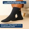 Special Essentials Diabetic Socks for Men & Women  6 Pairs of Non-Binding Extra Wide Top Cotton Neuropathy Socks  Crew Length, Black and White, 13-15 view 4