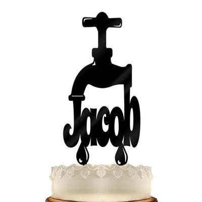 Personalized Plumber Birthday Cake Topper Gifts For Plumbers and Handyman HandyWoman (8 inch, Green)