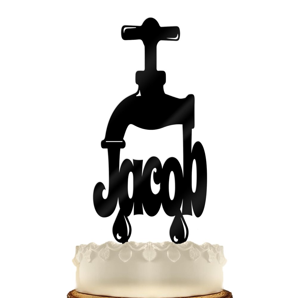Personalized Plumber Birthday Cake Topper Gifts For Plumbers and Handyman HandyWoman (8 inch, Green)