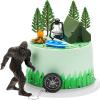 12 Pcs Bigfoot Camping Cake Topper Include Bigfoot Statue Camping Themed Party Cake Decoration Sasquatch Monsters Figure for Adults Camper Forest Theme Birthday Party Supplies view 1