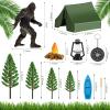 12 Pcs Bigfoot Camping Cake Topper Include Bigfoot Statue Camping Themed Party Cake Decoration Sasquatch Monsters Figure for Adults Camper Forest Theme Birthday Party Supplies view 2
