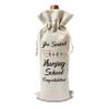 Nursing School Graduation Wine Gift Bags - Gift for RN, Nurse Graduation - Reusable Burlap With Drawstring Gift Bag (5.5"x 13.5")-1 Pcs/jiu058 view 1