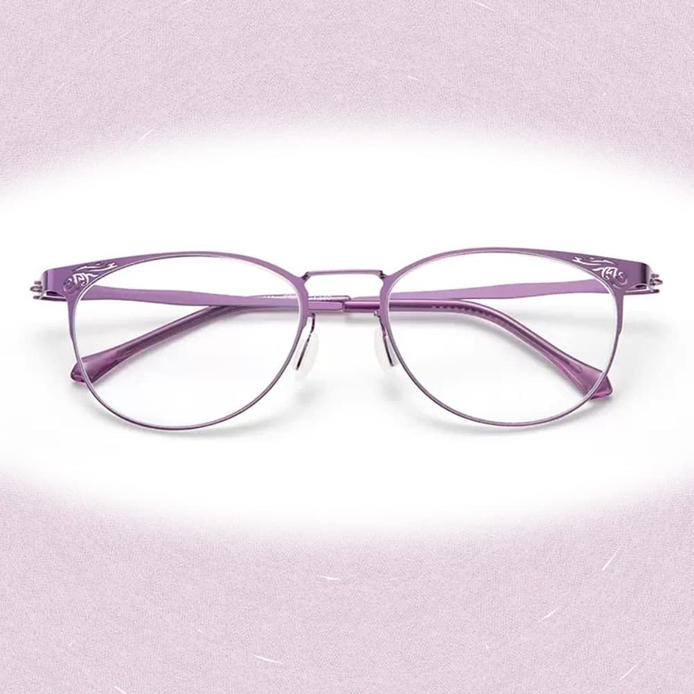 FREAZE Trendy Readers Rose Gold Frame Eyeglasses Scratch Resistant Reading Glasses Screwless Eyewear Light Weight Women +2.0 (Color : Purple, Size : +2.5)
