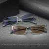 FREAZE Photochromic Eyeglasses Men Half Frame Reading Glasses Business Eyewear Light Weight Eye Care Readers Gray/tan Lenses (Color : Brown, Size : 0.0) view 2