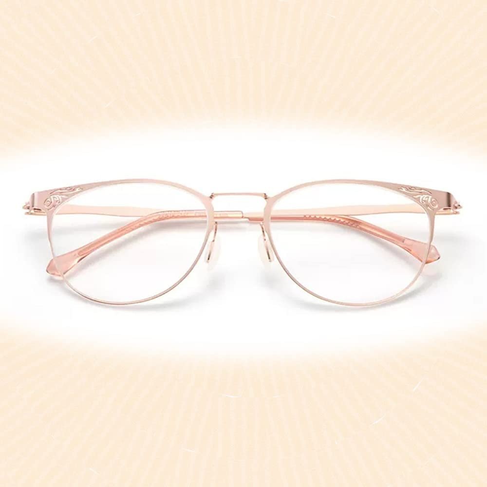 FREAZE Trendy Readers Rose Gold Frame Eyeglasses Scratch Resistant Reading Glasses Screwless Eyewear Light Weight Women +2.0 (Color : Gold, Size : +2.5)