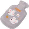 SCAPH Plush Hot Water Bottle Silicone Hot Water Bag for Kids Adults Winter Hand Warmer Gift 350ML (Color : Grey) view 1