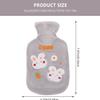 SCAPH Plush Hot Water Bottle Silicone Hot Water Bag for Kids Adults Winter Hand Warmer Gift 350ML (Color : Grey) view 2