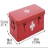 Xbopetda First Aid Medicine Box, First Aid Kit Supplies Bin, Metal Medicine Storage Tin, First Aid Empty Box with Safety Lock for Home Emergency Tool Set-Red view 3