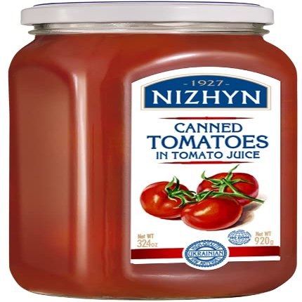 Nezhin Canned Tomatoes in Tomato Juice, Made from Fresh Tomatoes, No Preservatives Added, 920 gram, Pack of 1