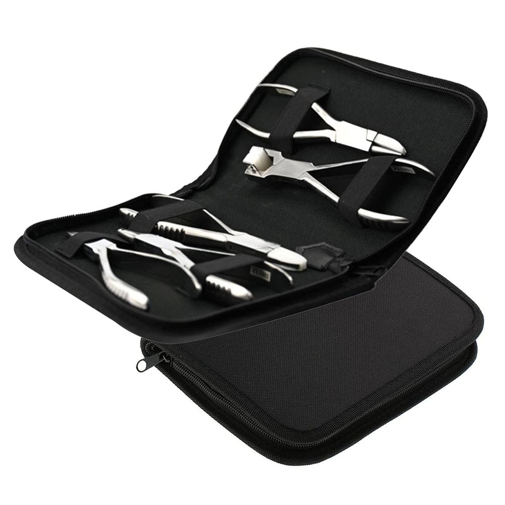 NICHOY Glasses Tool Pliers Repair Set,Stainless Steel Eyeglasses Plier Set,Rimless Disassembly Frames Optical Tools Kit for Repair Glasses Frames(Color:,Size:5 pcs)