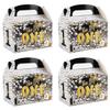 Fangleland 24pcs The Notorious One Party Favors Boxes, Black Gold 1st Birthday Treat Boxes with Handle - Hip Hop Theme Big One First Birthday Candy Gift Decorations for Boy view 1