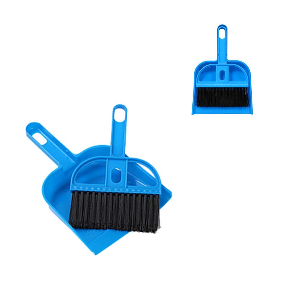 1 Pcs Dustpan Brush Set Portable Plastic Brush Set (Blue) Used for Tool Brush Keyboard Home Kitchen Sweeper Table Desk Office