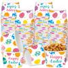 gisgfim Easter Paper Snack Bowls, 50Pcs Disposable Ice Cream Soup Dessert Cups Bowls Easter Egg Hunt Party Supplies for Hot Cold Food, Treat Bowls Cups for Easter Decorations view 1