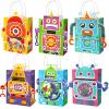 24 Pcs Robot Party Supplies Candy Gift Bags, Robot Goodie Gift Treat Bags, Kids Candy Treat Bags with Handle for Robot Themed Birthday Party Decorations Supplies view 1
