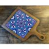 Charcuterie Platter with Tile, Cheese Serving Tray for Wine, Personalized Chopping & Cutting Board, Wedding Anniversary Couple Wooden Gift (Pattern: A) view 1