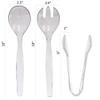 VeZee's Plastic Serving Utensils, Clear Heavy Duty Disposable utensil | Set 10" Spoons 10" Forks | 3 Each in One Set| 6 Count view 2