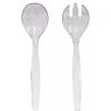 VeZee's Plastic Serving Utensils, Clear Heavy Duty Disposable utensil | Set 10" Spoons 10" Forks | 3 Each in One Set| 24 Count view 1