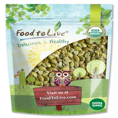 Food to Live Organic Sprouted Pumpkin Seeds with Himalayan Salt, 4 Pounds  Non-GMO, Lightly Salted, Raw, Kosher, Keto and Paleo Friendly, Vegan, Bulk. Highly Nutritious. Great for Snacking and Soups